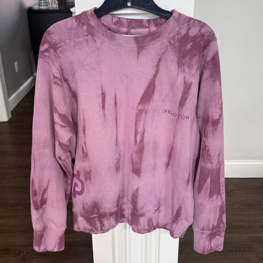 Spiritual Gangster x Peloton Mauve & Dusty Rose Tie-Dye Crewneck  Medium - Picture 2 of 8
